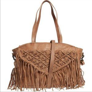 LEATHER FRINGE TOTE